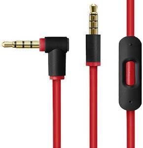SuperBZ The Newest Version Replacement Beats Audio Cable + Inline Remote / Microphone for Beats by Dr. Dre Headphone SoloHD / Studio / Pro / Detox / Wireless