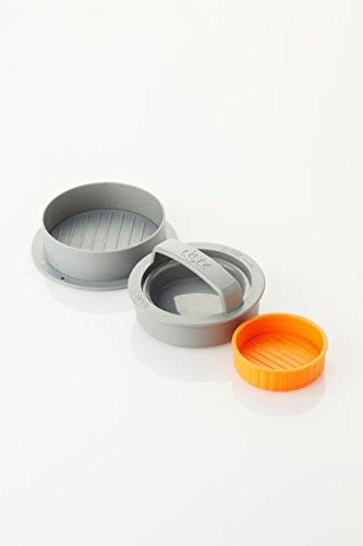 Point-Virgule Dotz 2 in 1 Hamburgerpresse Burgerpresse Pressen, für kleinere Burgerpetties mit Ø 7cm und große Petties mit Ø 10cm, aufeinander stapelbar – in Grau/ Orange - 2