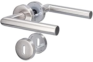 Alpertec Türbeschlag Moskau für BB/Zimmertüren Türklinke Türgriff Türdrücker AZ-L17 Edelstahl Satiniert