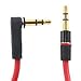 Produktbild iProtect Ersatzkabel rot für Monster Beats by Dr. Dre 3,5mm Klinkenstecker und L Anschluss Verbindungskabel