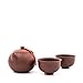 Produktbild Chinesische Teekanne aus hochwertigem Yixing Ton mit Zwei Tassen (Braun-Lila)