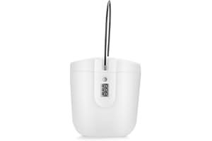 IVEOPPE Cassaforte portatile antifurto, cassaforte da spiaggia per ancoraggio, cassaforte portatile con codice numerico, mini serratura a combinazione, adatta per campeggio, spiaggia, sport,bianco