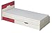 Produktbild Bett Kinderbett NUKI mit 2 Schubladen Bettgestelle 190 x 80 cm (Norwegische Kiefer - Himbeere)