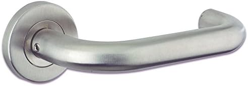 SAFETY Internal Door Handle Pair Sprung Lever in Satin Stainless Steel