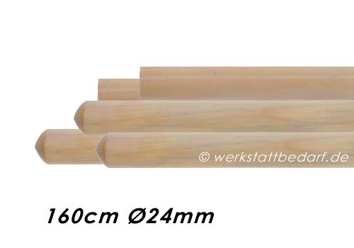 5x Besenstiele aus Kiefernholz 160cm Ø24mm, ohne Konus
