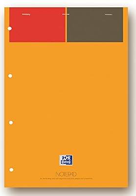 Oxford International notepad bloc A4+ agrafe perfore 160 pages ligné