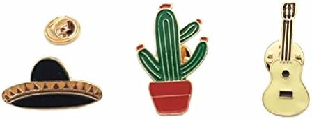 Fun Daisy 3Pcs Cartoon Cactus Potted Plant Brooch Pin for Coat Handbag Hat Accessory