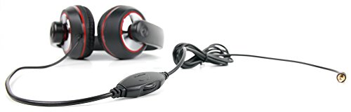 DURAGADGET Auriculares Estéreo para Mando Dualshock 4 - En Negro Y Rojo con Cable De 2 m + Clavija Jack 6.5 mm
