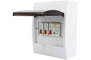 lyrlody 2 Way Box, Mini Leakage Circuit Breaker 2 Way Consumer Unit Circuit Breaker Panel Universal Consumer Circuit Breaker Box Board 40A 30mA RCD + 2 MCB Garage Caravan Consumer Unit