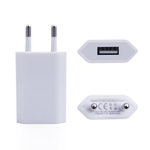 iProtect USB Netzteil Slim Charger für alle Kabel mit USB Anschluss in gummiert weiss matt