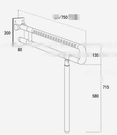 Anti-Rutsch barrierefreie Sicherheit Armlehne ältere Behinderte Bad Badezimmer WC Toilette WC Klappgriff - 5
