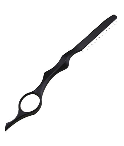 Professional Paint Stainless Steel Feather Cut Hairdressing Razor (black)