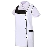  MISEMIYA - Delantal Limpieza Uniforme Laboral CLINICA Hospital Limpieza Veterinaria SANIDAD HOSTELERÍA- Ref.706 - S, Blanco