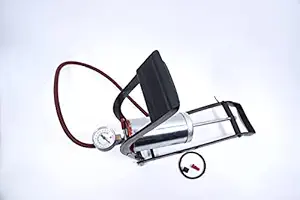 Simtim High Pressure Foot Pump, Bike Motorbike Inflation Pump with Pressure Gauge, Foot Pedal Inflator Single Barrel Cylinder Air Pump Inflation Pump for Personal Use (Foot Pump)