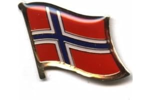 BUDDEL-BINI VERSAND Pin Anstecker Flagge Fahne Norwegen Nationalflagge Flaggenpin Badge Button Flaggen Clip Anstecknadel