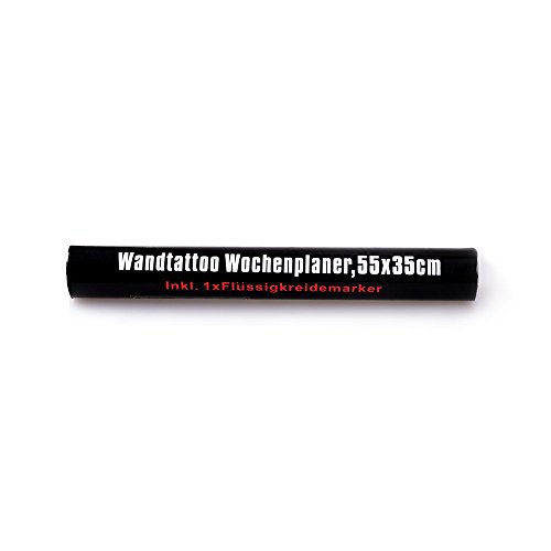 Tafelfolie Wochenplaner Wandtattoo, 35 x 55 cm, schwarz, selbstklebend + Kreidemarker zum Beschriften - 2