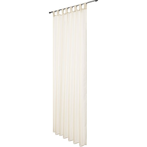Beautissu® Transparenter Schlaufen-Vorhang Amelie – 140×245 cm Creme (Beige) – Voile Dekoschal Gardine Schlaufenschal - 5