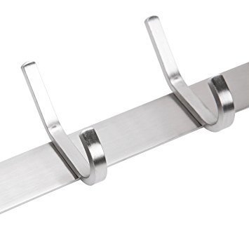 5 Haken Garderobe Hakenleiste Edelstahl Bad Küche Rostfrei Mehrzweckhaken 5 Haken Wandhaken Silber - 5