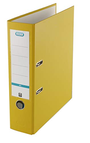 Elba Rado Top - Archivador palanca forrado en polipropileno/papel, A4, L80 mm, color amarillo