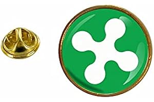 Akachafactory - Spilla Rotonda Bandiera Italiana Lombardia Bianca