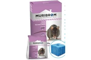 Peyca Raticida en Bloque Azul MURIBROM 200g para Ratas y Ratones, Listo para Usar, Resistente a la Humedad (brodifacoum 25ppm)