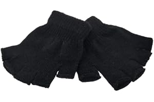 WS Accessories 1 Pair of Kids Unisex Fingerless Gloves