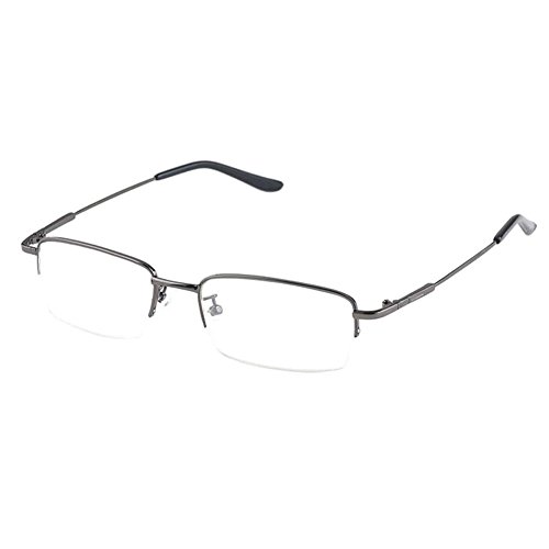 Preisvergleich Produktbild Zhuhaixmy Hälfte Erinnerung Metall Rahmen Kurzsichtigkeit Myopia Brillen Kurzsichtig Brille Anti-Ermüdung Harz Linse -1.0~-6.0 (Diese sind nicht Lesen Brille)