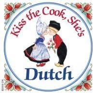 Dutch Souvenirs Magnet Tile (Kiss Dutch Cook) by Essence of Europe Gifts E.H.G