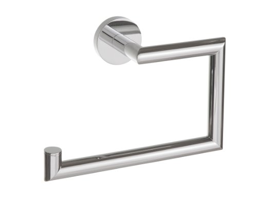 WENKO 17963100 Handtuchring Revello Power-Loc - Befestigen ohne Bohren, Messing verchromt, rostfrei, 20.5 x 14 x 7 cm