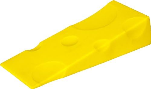 16cm Yellow Block of Swiss Cheese Novelty Door Stop Wedge Home Office Gift Joke