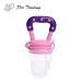 Per Safe Silicone Baby Food Feeder Pacifier with Fresh Vegetables and Fruits for Feeding Toddlers Soft Feeding Tool Bite Gags for Newborn Baby Boys and Girls(Pink,L)