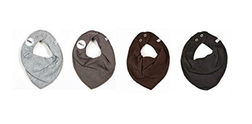 Pippi 4er Set Baby Dreieckstuch Halstuch Lätzchen GRAU