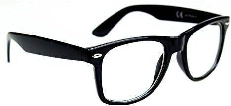 NERD GLASSES BLACK FRAME, CLEAR LENS, RESTORING EYE "DIFFERENT AVAILABLE MODELS" BRAND ISURF EYEWEAR (BLACK WAYFARER)