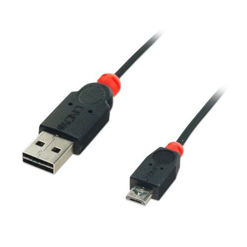 LINDY 31198 - USB 2.0 Easy Fit Kabel - Typ A Stecker an Typ Micro-B Stecker - 3m