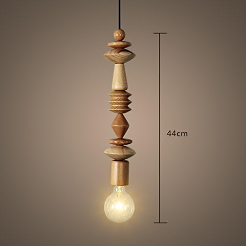 XUEWENZHE Wood chandelier creative minimalist wooden bar rubber wood coffee solid wood combination lamps chandeliers string of beads Indoor chandeliers ( Edition : B )