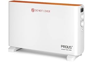 PROUS 2000W Konvektor Heizung Energiesparend mit Turbo-Ventilator, Heizung Elektrisch Energiesparend Kippschutz und Überhitzungsschutz 20-30m² (weiß)