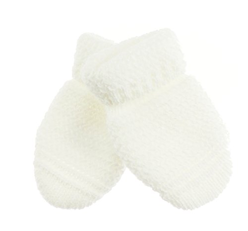 Baby New-born Boys Girls Scratch Mittens Mitts White