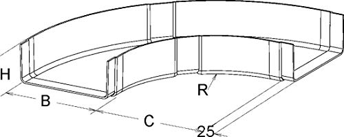 Preisvergleich Produktbild Niedax GFK-Bogen 90Grad KPB 80.100 / P Groß Bogen für Kabelrinne 4013339953370
