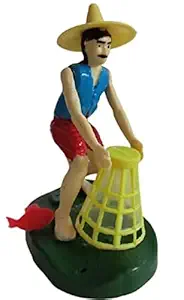 Phame Fish Aquarium air Action Toy Fisherman- (Made in India)- (Pack of 1), Multi-colored, (AQ-AT-FM-01-P-012)