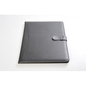 Pindi Manager portadocumenti / padfolio di similpelle nero con blocco per appunti (DCH-04-01 DE