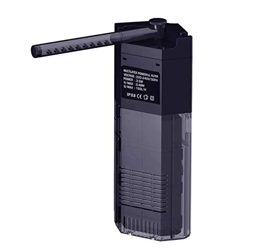 1MI STORE Filtro Sumergible, Filtro Profesional para Acuario Pecera, Carbón Activo, Bajo Consumo Alta Eficiencia. (5.5W/180L/H)