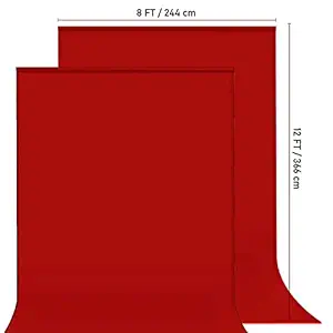 EnticingMuch Backdrop Photo Light Studio Photography Background Sheet (8 x 12 Ft) (Red) (Pack of 2)