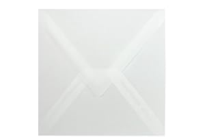 ‎PAPER24 Paper24 25 Quadratische Briefumschläge (100g), Transparent 155 x 155 mm 15,5 x 15,5 cm mit Dreieckslasche für Hochzeitskarten im Format 148x148 mm (Transparent)