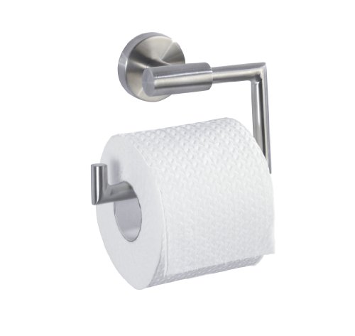 WENKO 19612100 WC-Rollenhalter ohne Deckel Bosio, Edelstahl rostfrei, 15 x 10.5 x 6.5 cm, Matt