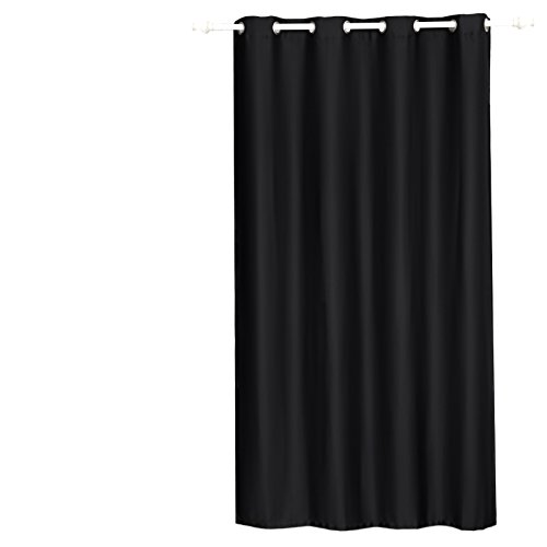 Songmics Verdunklungsgardine Gardin Vorhänge mit Ösen 145 x 245 cm schwarz LRB245H - 3