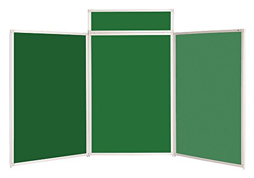 Tabletop Display Heavy Duty Kit with Bag & Header - Portrait -11 Colours - For Schools, Exhibitions, Offices (Green with Aluminium Frame)