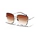 Produktbild Vikimen Sports Eyewear, Gradient Square Rimless Sunglasses Women Clear Glass NEW Retro Frameless Sun Glasses For Women Brown Blue Uv400 as show in photo gold with black