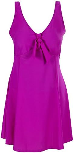 Bawdy Women's Lovely Plus Size One Piece Swimsuit Dress, Fushia, XL