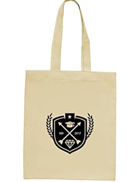 Abschluss Abitur natur Jutebeutel Stoffbeutel mit Wappen Abi 2017 Motiv