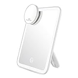 Compañero de viaje útil con base plegable: este espejo de viaje se puede usar en formato vertical u horizontal. Con su diseño muy práctico y variable, se puede plegar prácticamente en el viaje.